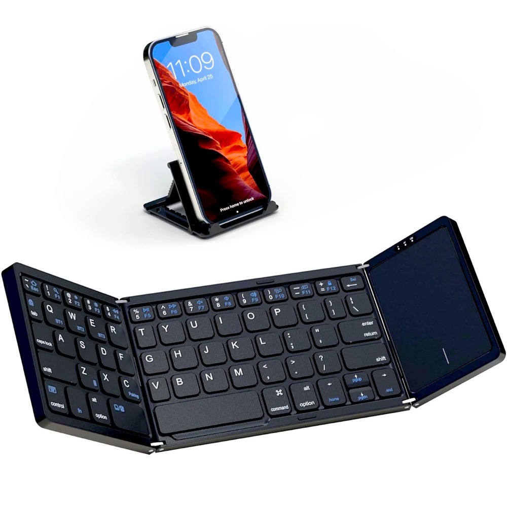 Foldable Bluetooth Keyboard, Folding Portable Wireless Keyboard w/touchpad